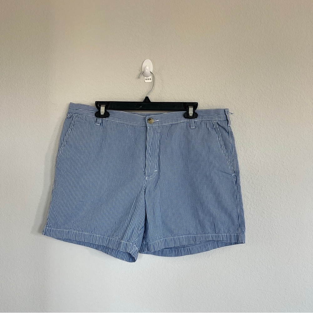 Columbia Blue & White Plaid PFG Shorts Size 38